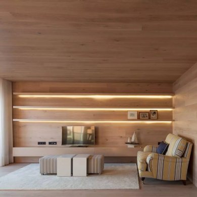 極簡原木海邊度假小屋，中式裝修設(shè)計(jì)